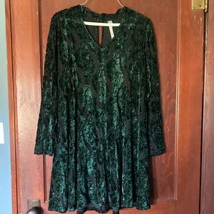 Uncle Frank Green Velvet Dress